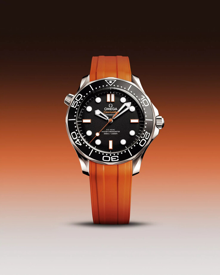 L'Omega Seamaster Diver 300M con cinturino in gomma arancione. (Fonte: Omega)