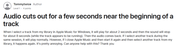 (Fonte: Apple Support Community)