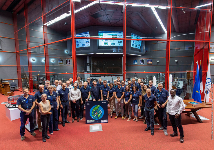 Cerimonia di lancio del progetto nella sala di controllo di Giove nella Guyana francese. (Fonte: ESA)