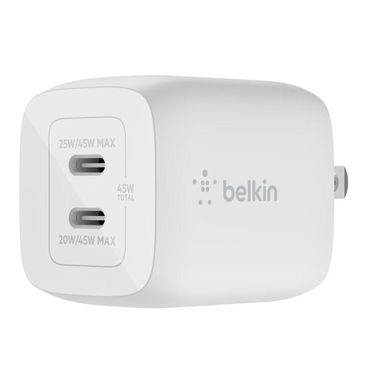 Il caricatore da parete Belkin BOOSTCHARGE PRO Dual USB-C GaN da 45 W. (Fonte: Belkin)