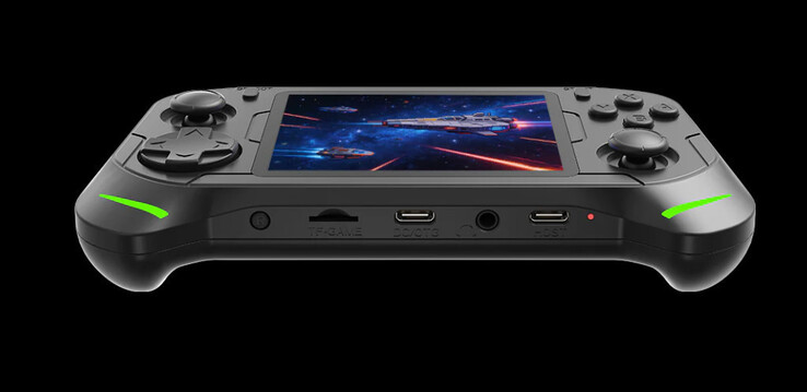 In basso: Reset, slot per scheda microSD, USB-C (DC/OTG), audio da 3,5 mm, USB-C (per i controller)