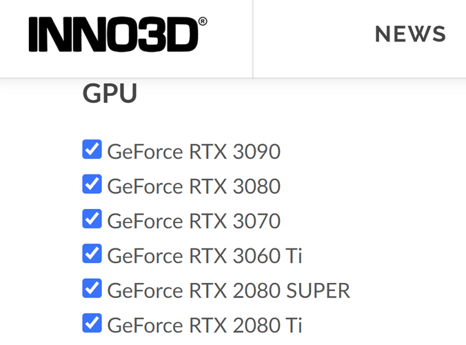 Sembra che Inno3D rilascerà versioni personalizzate della RTX 3060 Ti. (Fonte immagine: Inno3D via Videocardz)