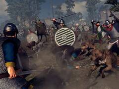 Un'immagine che mostra due eserciti in «A Total War Saga: Thrones of Britannia», attualmente in vendita su Steam.