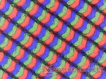 Matrice di subpixel RGB. Una leggera granulosità si nota solo quando si guarda lo schermo da vicino