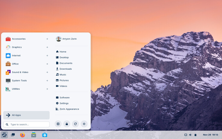 Una schermata del desktop di Zorin OS 17 dopo l'installazione (Immagine: Zorin).