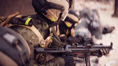 Un soldato di una delle fazioni di Battlefield 6 con in mano una SMG. (Fonte: EA)