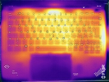 Temperature superficiali durante lo stress test (in alto)