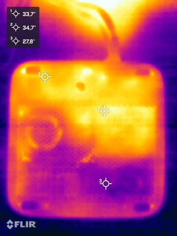 Temperatura superficiale durante lo stress test (vista dal basso)