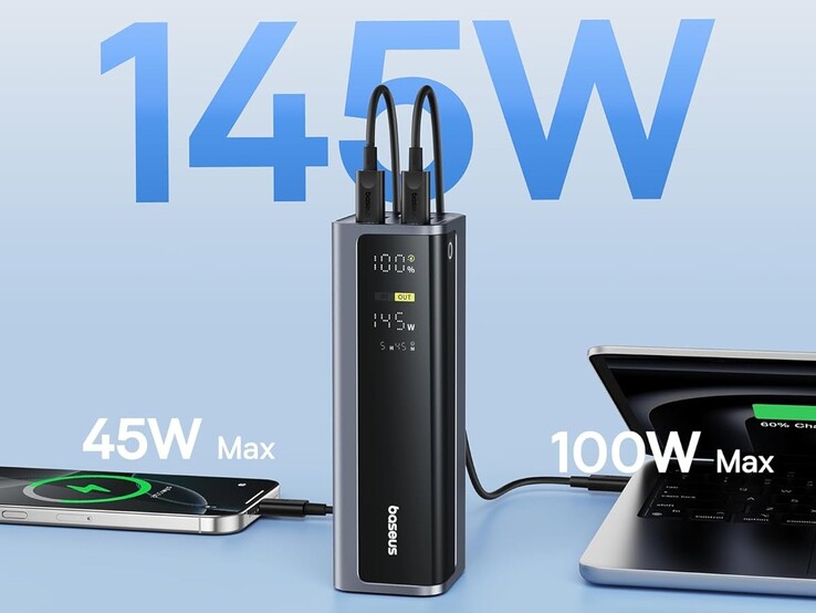 Il power bank Baseus EnerGeek GR12 è in grado di ricaricare due computer portatili contemporaneamente.