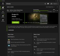 Nvidia GeForce Game Ready Driver 555.99 in download nell'app Nvidia (Fonte: Own)