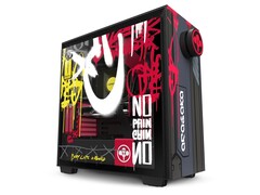 L'edizione limitata del case per PC da gioco NZXT H710i ha un design appariscente e colorato di Cyberpunk 2077 (Immagine: NZXT)