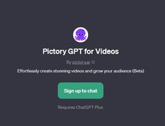 Pictory GPT per i video disponibile per ChatGPT Plus (Fonte: Own)