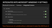 Le funzioni AI di AMD su Windows 11 (immagine via AMD)