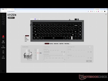 Driver web Lofree Hyzen con personalizzazione dell’interruttore magnetico e modalità magnetica attivata.