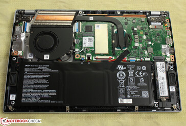 Acer Swift 3 SF314-511-54ZK: la RAM è integrata; solo il modulo Wi-Fi e l'SSD M.2 possono essere sostituiti.