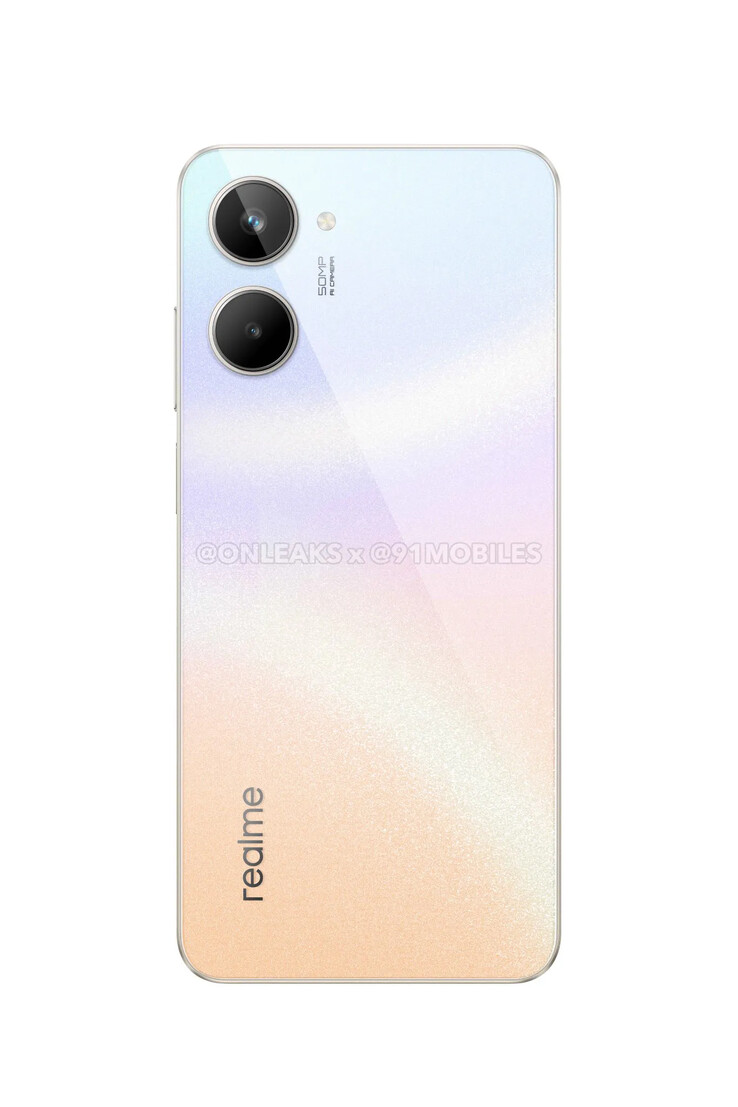 I nuovi rendering del "Realme 10". (Fonte: OnLeaks x 91Mobiles)