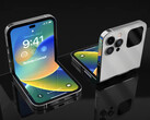 Un'immagine concettuale che immagina se Apple costruisse un iPhone attorno al fattore di forma di Galaxy Z Flip. (Fonte: Technizo Concept)