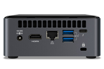 Intel NUC (NUC10i7FNHAA) lato posteriore (Fonte: Intel)