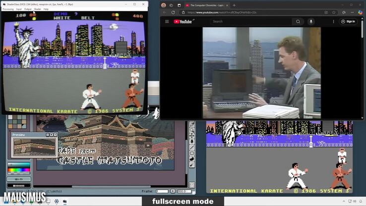 Il contenitore ShaderGlass può essere utilizzato con lo shader OLED BlurBusters CRT a 240 Hz per emulare in modo convincente la chiarezza del movimento del CRT (e altri aspetti dell'immagine, compresa una pixel art migliorata), ma ha un overhead sostanzi