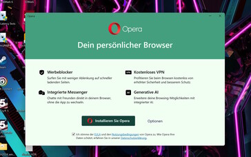 Questo prompt di installazione di Opera appare senza preavviso