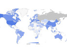 I Paesi del G7, l'Ucraina e la Cina sono di colore blu intenso. Purtroppo, non ci sono dati sulla Russia. (Immagine: imperva)
