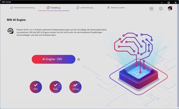 AI Engine = MSI AI Engine nei profili di prestazione