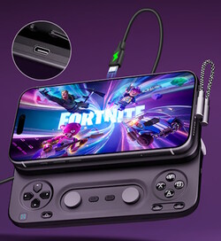 Il controller Abxylute M5 offre la ricarica pass-through, consentendo di caricare i telefoni mentre si gioca.