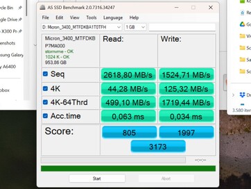 Prestazioni prima dell'aggiornamento del driver con il mio SSD secondario da 1 TB.