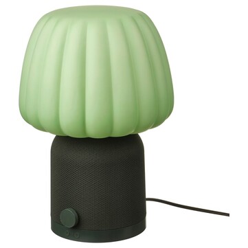 La lampada altoparlante Bluetooth Kulglass in verde. (Fonte: IKEA)