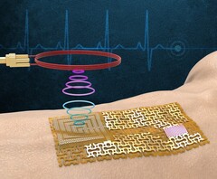 L&#039;e-skin può essere indossato come una benda che invia informazioni sui biomarcatori a un telefono vicino. (Fonte: MIT.edu)