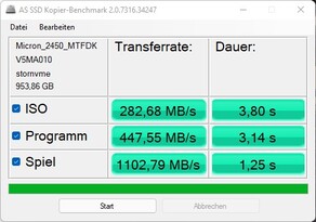 Benchmark di copia AS SSD