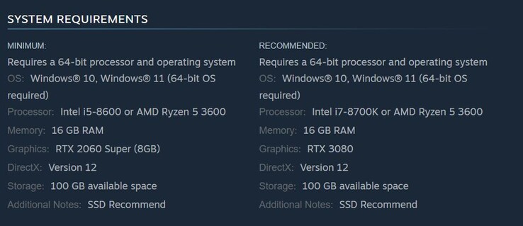Requisiti di sistema di Metal Gear Solid Delta Snake Eater. (fonte: Steam)
