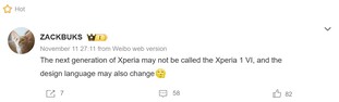Niente più Xperia... (Traduzione automatica; fonte immagine: Weibo)