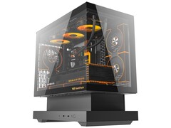 La variante nera del case Floatron F1 mATX Standard Edition. (Fonte immagine: darkFlash)