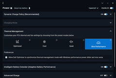 I quattro profili di potenza Optimizer: Ottimizzato, Fresco, Silenzioso o Prestazioni Ultra