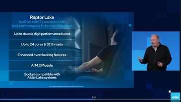 La presentazione di Intel su Raptor Lake. (Fonte immagine: Intel)
