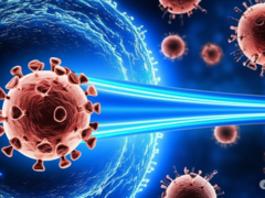 Un&#039;immagine che raffigura il processo di screening optogenetico (Fonte: immagine generata dall&#039;AI)