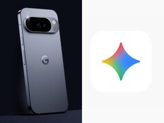 Telefono Google Pixel con tripla fotocamera (a sinistra) accanto al colorato logo Gemini AI (a destra). (Fonte immagine: artwork non ufficiale)