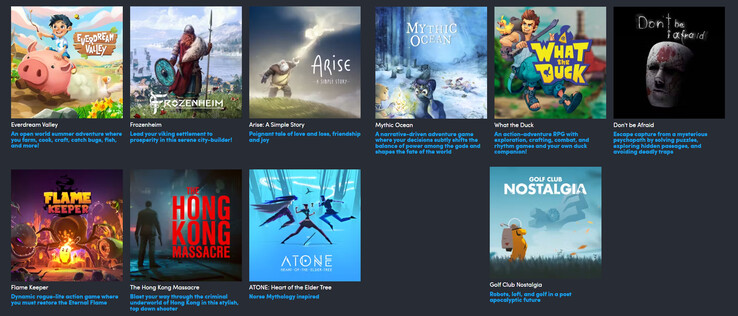 Tutti i giochi inclusi nell'Indie Roulette Humble Bundle (fonte: Humble Bundle)