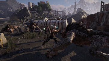 Un’immagine che mostra un combattimento in Elex.