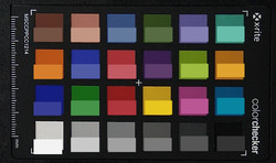 ColorChecker: la metà inferiore di ogni area di colore visualizza il colore di riferimento.