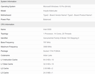 Intel 12th gen Alder Lake mobile in Geekbench OpenCL. (Fonte: Videocardz)