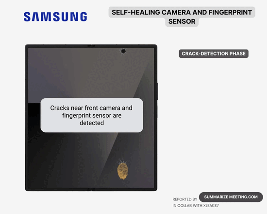Il brevetto di Samsung per il display autorigenerante sui telefoni pieghevoli Galaxy (Fonte immagine: Summarize Meeting)