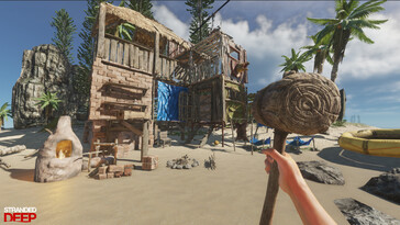 Un'immagine che mostra un rifugio in Stranded Deep.