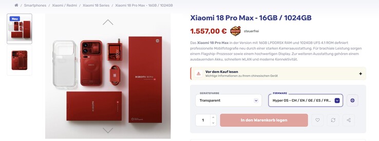 L'edizione rossa trasparente dello Xiaomi 18 Pro Max dovrebbe essere più costosa rispetto alle altre varianti di colore.