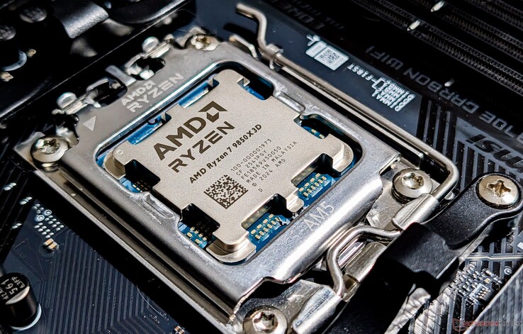 AMD Ryzen 7 9850X3D sulla scheda madre MSI MAG X870E Carbon Wi-Fi