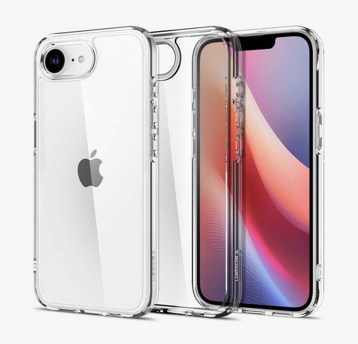 Le immagini dell'iPhone SE 4 di Apple sono trapelate da un produttore di accessori. (Fonte: Spigen)