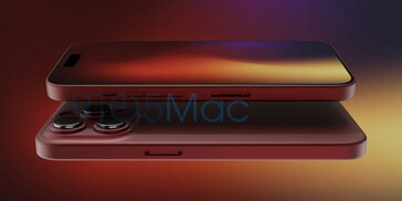 iPhone 15 Pro, opzione di colore rosso scuro. (Fonte: 9to5Mac)