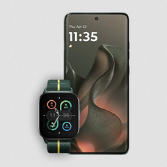 Il Motorola Edge 2025 e il Moto Watch Fit. (Fonte: Motorola)