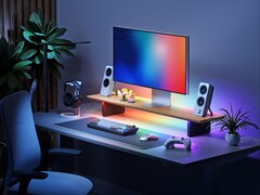 Il supporto per monitor LED intelligente Nanoleaf è dotato di illuminazione RGB a doppia modalità. 